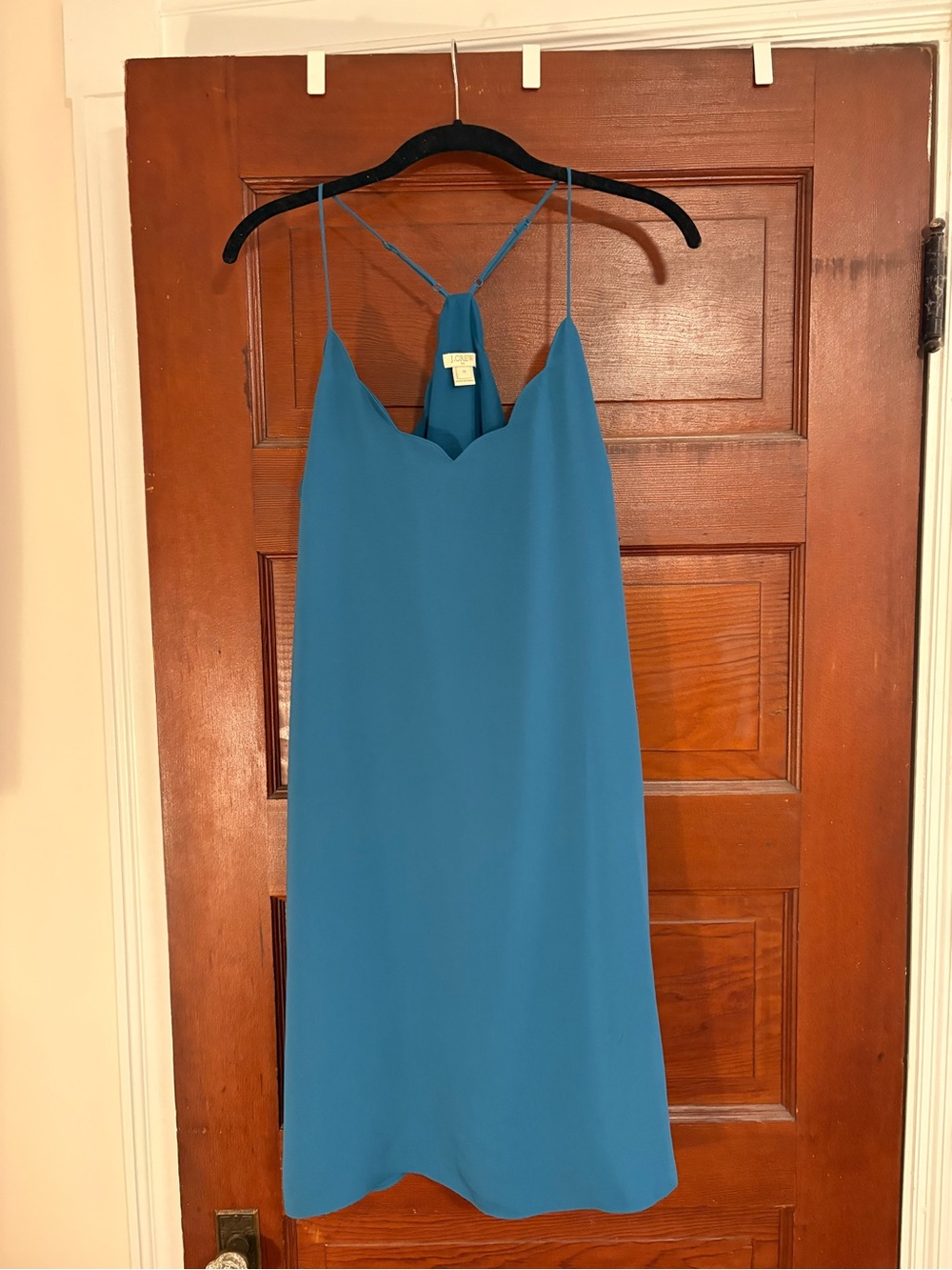 J. Crew Teal Slip Dress with Racerback Straps